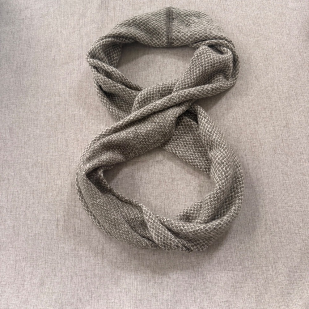 Wooden Ships Knit Infinity Scarf Mohair Wool Fall Warm Layering Neutral Soft
